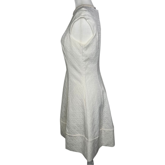 Vince Camuto NEW Fit and Flare Cap Sleeve Textured Dress Ivory 6 VC3P2128 NWT - Picture 13 of 17